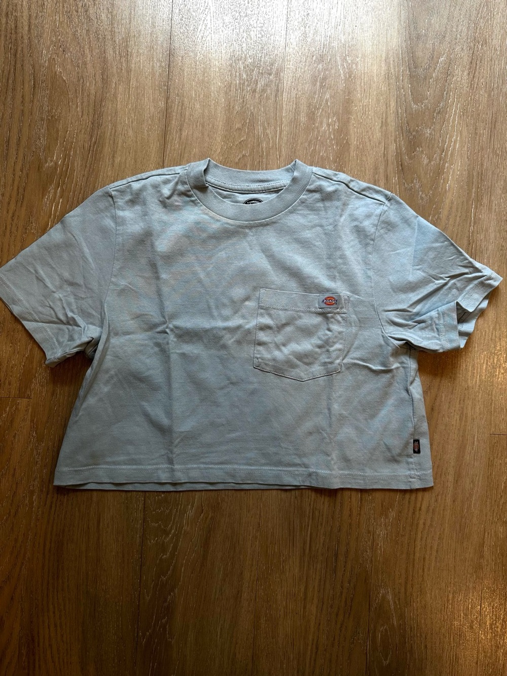 Dickies Light Blue Cropped Pocket Tee Size S